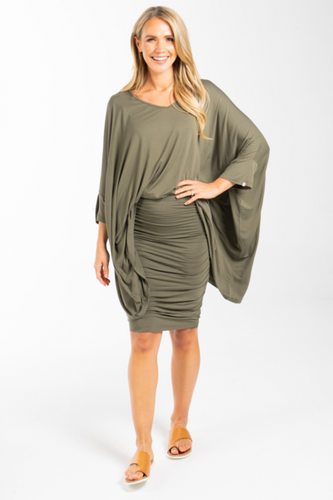 Khaki Long Sleeve Essential Top By PQ Collection
