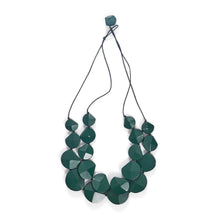 Load image into Gallery viewer, Eyelet Double Strand Necklace in Forest Green by Rare Rabbit
