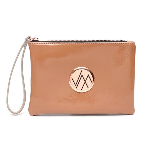 Gia Nutmeg Leather Clutch Vera May Bag