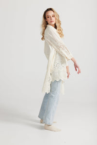 Gwendolyn long lace shirt cream by Miss Rose Sister Violet