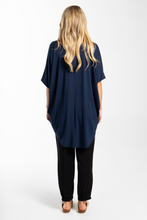 Load image into Gallery viewer, PQ Collection Navy Short Sleeve Hi Low Miracle Top
