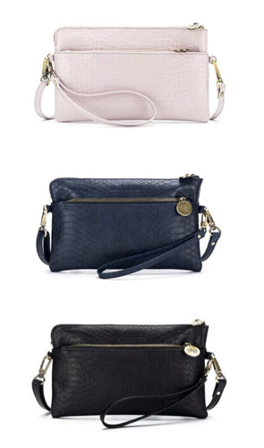 Black Caviar Designs Liv Crossbody Clutch available in Pink, Navy or Black