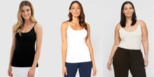 Load image into Gallery viewer, Lucia Bamboo Cami Singlet Black, White or Ecru
