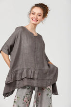 Load image into Gallery viewer, Linen Sorrento Top CHARCOAL by Miss Rose Sister Violet
