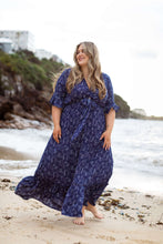 Load image into Gallery viewer, Nicole Maxi Tie Front Dress in Navy Cactus
