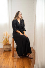 Load image into Gallery viewer, Nicole Tie Front Black Maxi Dress By Dani Marie

