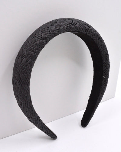 Rattan Padded Headbands in Black By Kiik Luxe