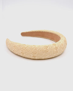 Rattan Padded Headbands in Straw By Kiik Luxe