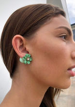 Load image into Gallery viewer, Flower Diamante Stud Earrings in Royal Blue
