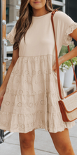 Load image into Gallery viewer, Cream Embroidered Summer Mini Dress
