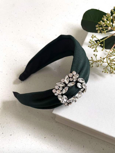 EmeraEmerald Green Headband Square Jewel Detailng