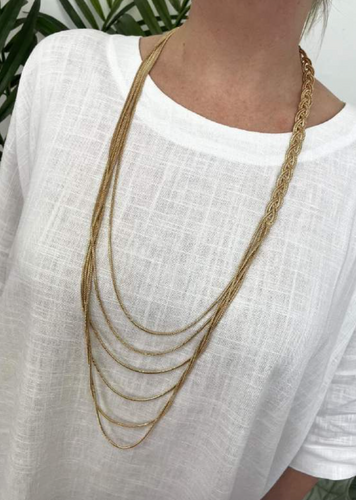 Gold Multi Strand Luxe Necklace