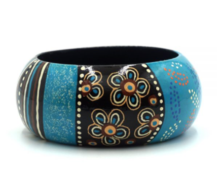 Wide Bangle with Indigenous Print by Better World Arts