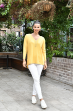 Load image into Gallery viewer, V Neck Stud Knit Jumper in Yellow
