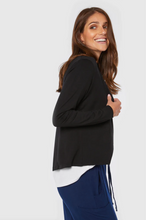 Load image into Gallery viewer, Long Sleeve Drapey Bamboo Everyday Cardigan in Black
