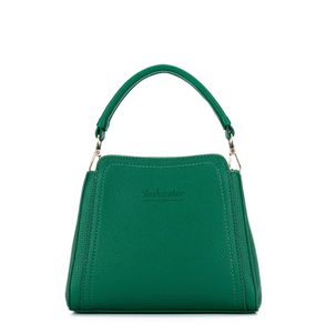 Vegan Friendly 'Lola' Mini Handbag/Crossbody by Black Caviar in Green, Black, Linen & Fuchsia
