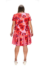 Load image into Gallery viewer, Spicy Pink &amp; Red Floral Midi Dress
