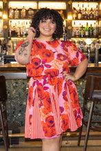 Load image into Gallery viewer, Spicy Pink &amp; Red Floral Midi Dress
