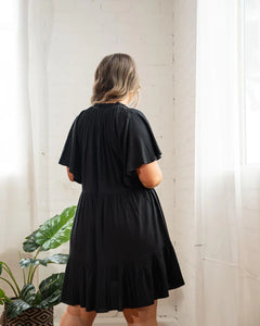 Jamie Play Dress with Short Sleeves in Classic Black