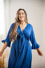 Load image into Gallery viewer, Nicole Tie Front Maxi Dress in Cobalt by Dani Maire
