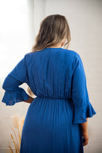 Load image into Gallery viewer, Nicole Tie Front Maxi Dress in Cobalt by Dani Maire
