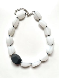White & Grey Chunky Pebble Necklace